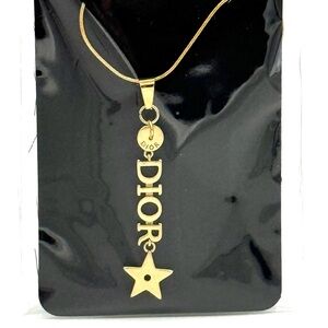 Upcycled Dior Pendant Necklace - Authentic, Stamped - Star D-I-O-R Gold